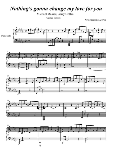 Nothing's Gonna Change My Love For You (arr. Nazareno Aversa)