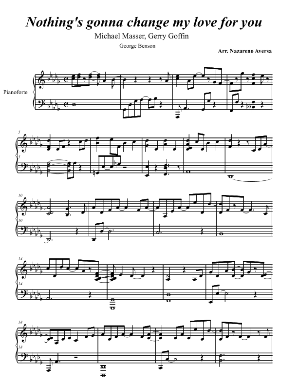 Nothing's Gonna Change My Love For You (arr. Nazareno Aversa)