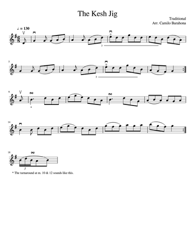 Kesh Jig : Fiddle & Chords (arr. Camilo Barahona)