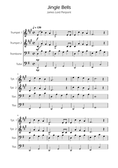 Jingle Bells - Brass Quartet (arr. Ygor Nunes)