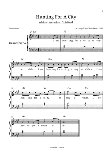 Hunting For A City (African American Spiritual) (arr. Aliese Watts)