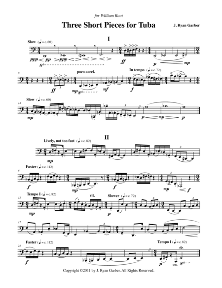 Three Short Pieces for Solo Tuba