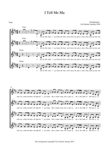 I Tell Me Ma (arr. Liz Garnett)