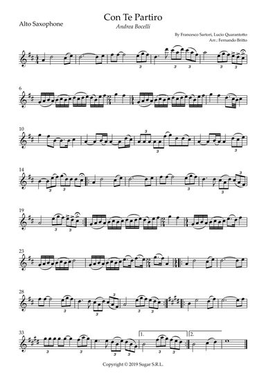 Con Te Partiro (time To Say Goodbye) (arr. Fernando Britto)