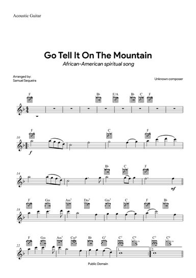 Go Tell It on the Mountain - with orchestral play along (arr. Samuel Sequeira)