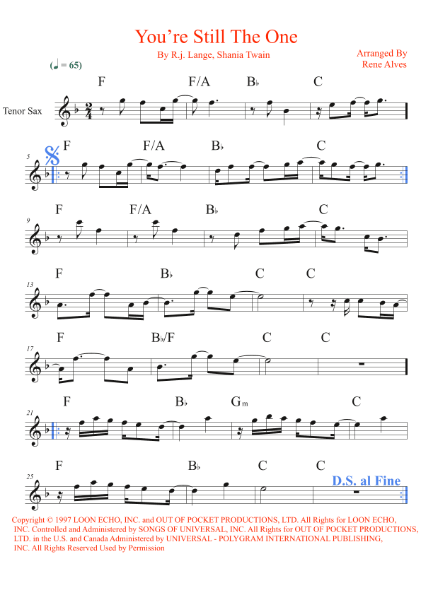 You're Still The One (arr. Rene Alves)