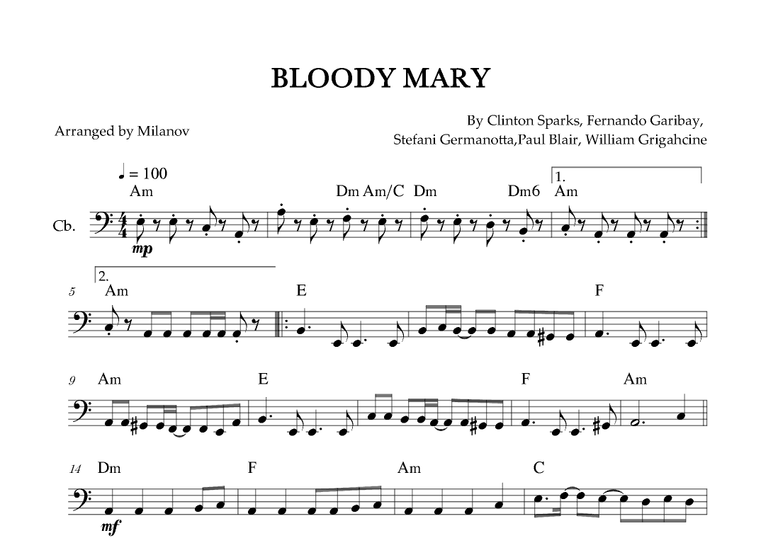 Bloody Mary (arr. Milanov)