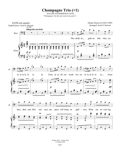 Champagne Trio (+1), Die Fledermaus (arr. Scott S. Stewart)