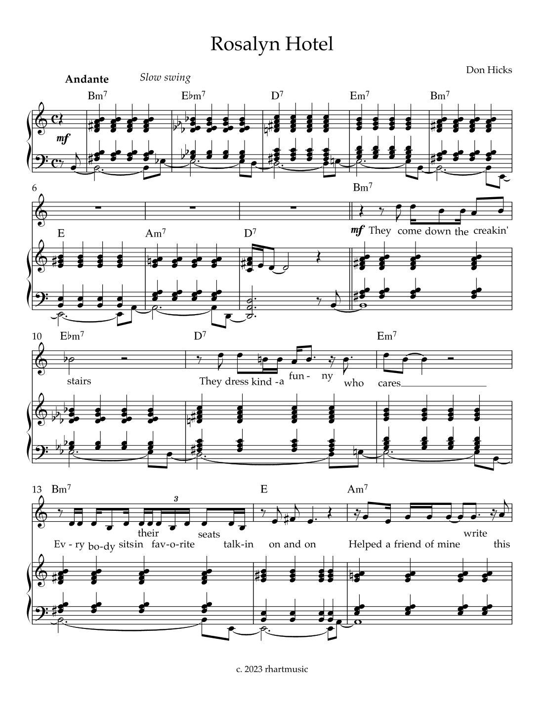 Rosalyn Hotel (arr. Robert Hart)