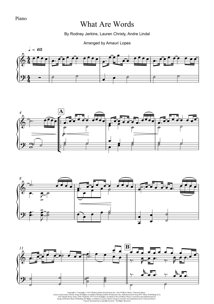 What Are Words (arr. Amauri Lopes)