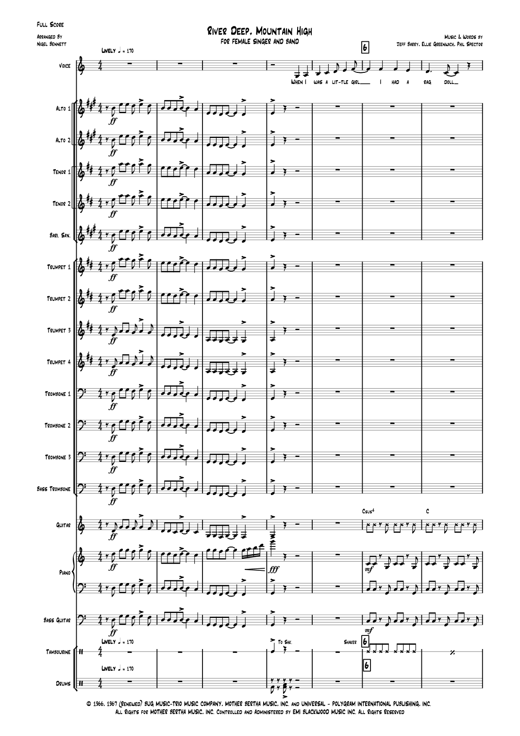 River Deep - Mountain High (arr. Nigel Bennett)