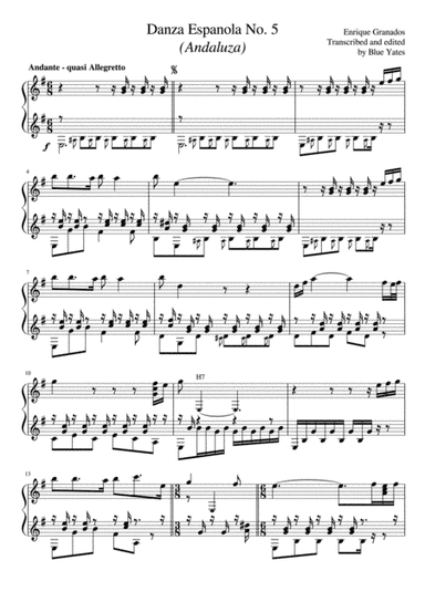 Danza Española No. 5 (Enrique Granados) (arr. Blue Yates)