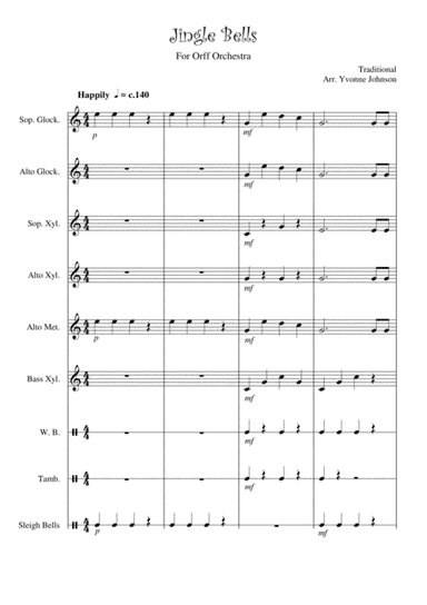 Jingle Bells - For Orff Ensemble (arr. Yvonne Johnson)