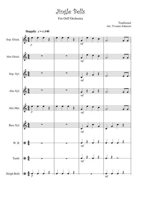 Jingle Bells - For Orff Ensemble (arr. Yvonne Johnson)