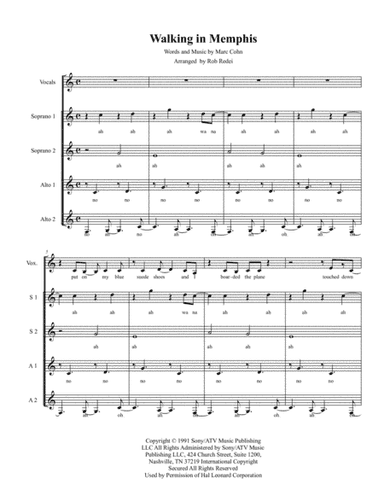 Walking In Memphis (arr. Rob Redei)