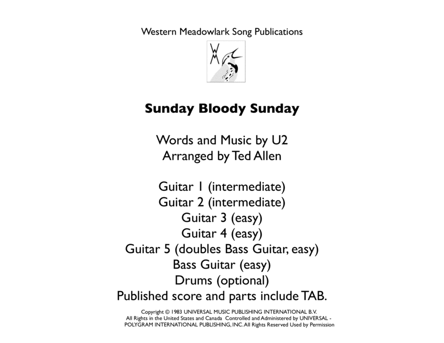 Sunday Bloody Sunday (arr. Ted Allen)