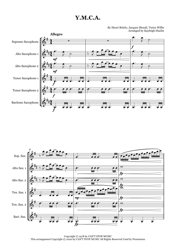 Y.m.c.a. (arr. Kayleigh Huelin)