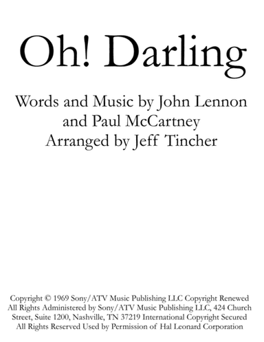 Oh! Darling (arr. Jeff Tincher)