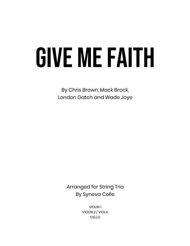 Give Me Faith (arr. Syneva Colle)