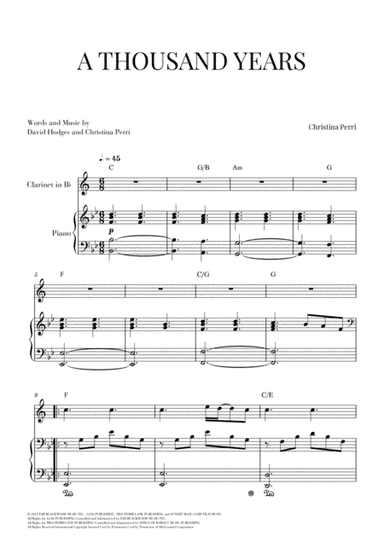 A Thousand Years (arr. Cadenza Editions)