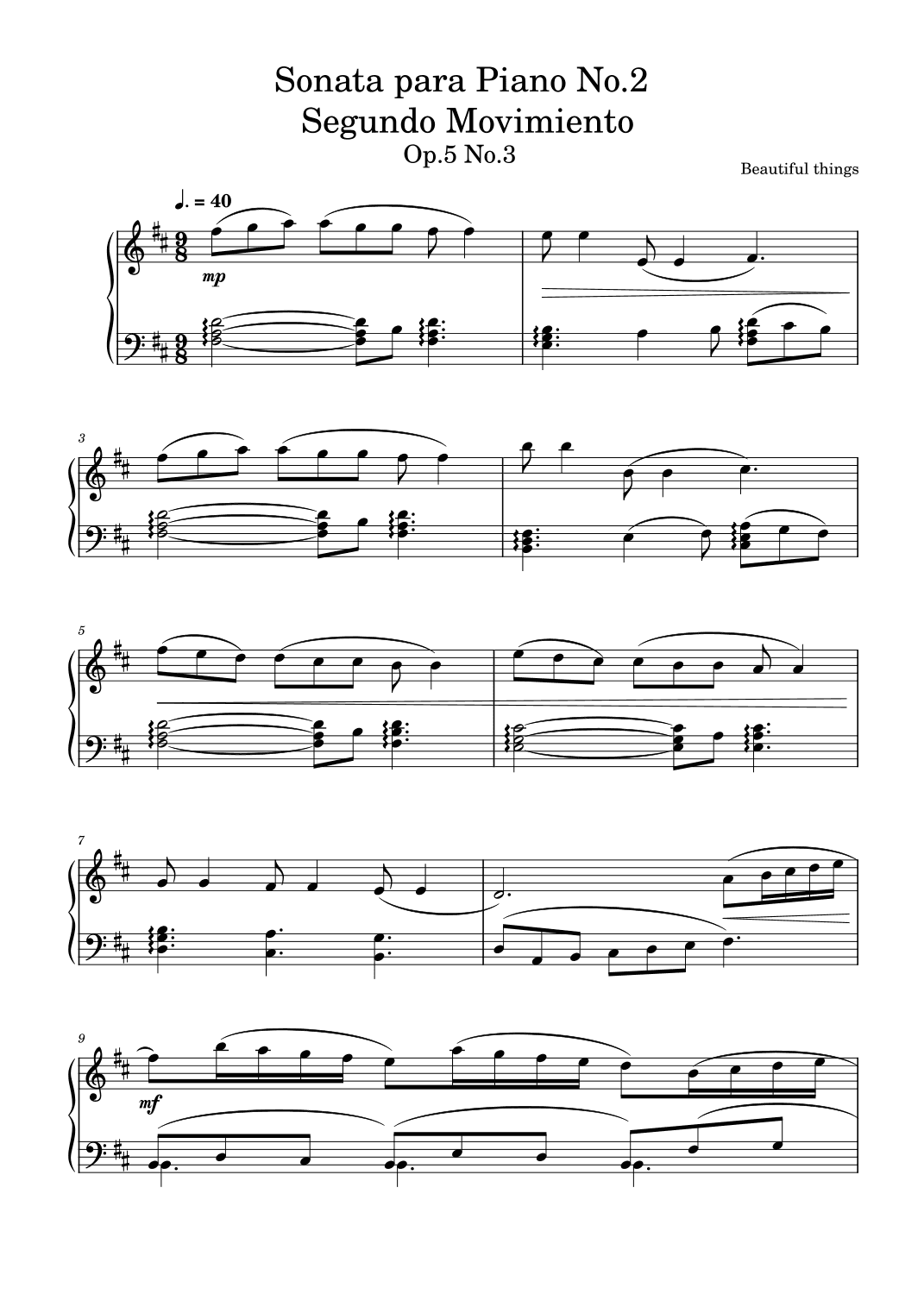 Sonata para Piano No.2 (Segundo Movimiento)-Beautiful things Op.5 No.3