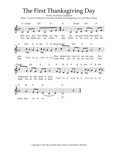 The First Thanksgiving Day (arr. M. Ryan Taylor)