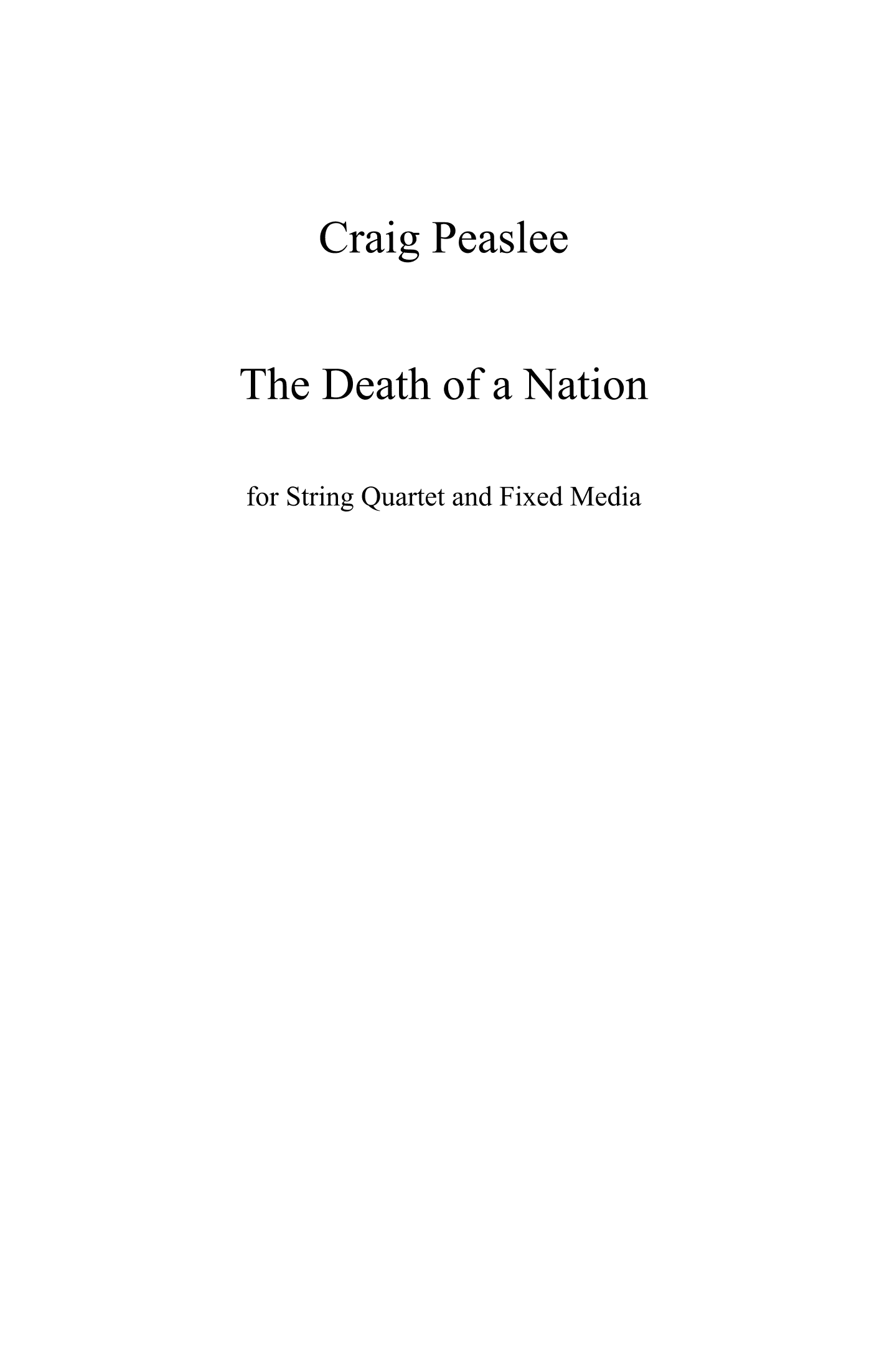 The Death of a Nation