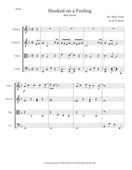 Hooked On A Feeling (arr. Karlie Boyle)