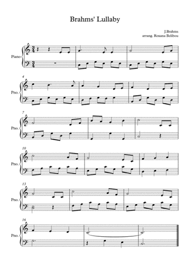 Brahms' Lullaby (arr. Roxana Belibou)