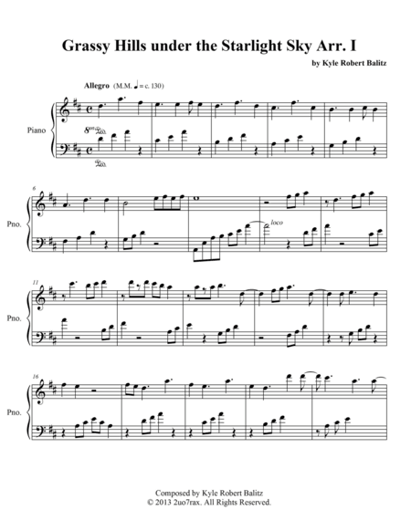 Grassy Hills under the Starlight Sky [Arr. I]