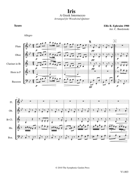 Iris Rag (E. Ephraim) - woodwind quintet (arr. C. Burdzinski)