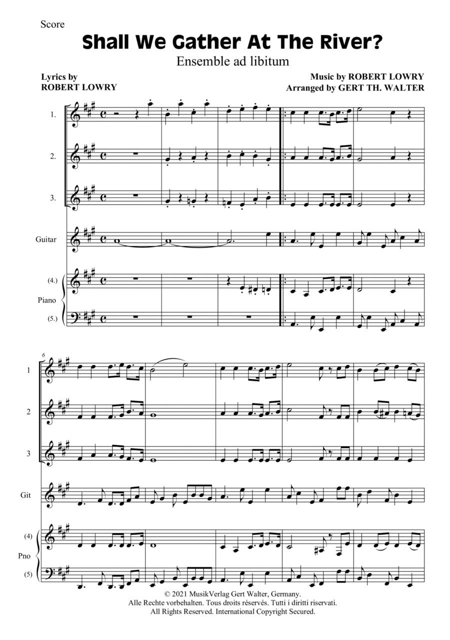 Shall We Gather At The River (arr. Gert Th. Walter)