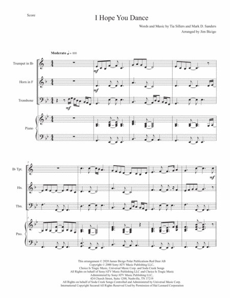 I Hope You Dance (arr. Jim Bicigo)
