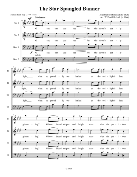 The Star Spangled Banner (arr. W. David Hedrick)