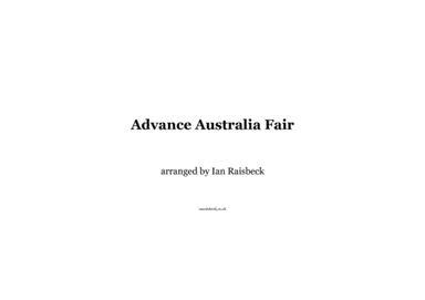 Advance Australia Fair - National Anthem (arr. Ian Raisbeck)