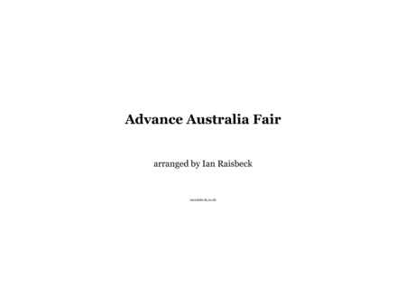 Advance Australia Fair - National Anthem (arr. Ian Raisbeck)
