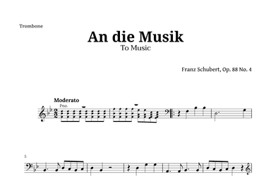 An die Musik (To Music) by for Trombone (arr. Langanho)