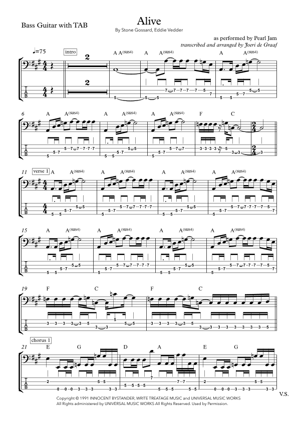 Alive (arr. Joeri de Graaf)