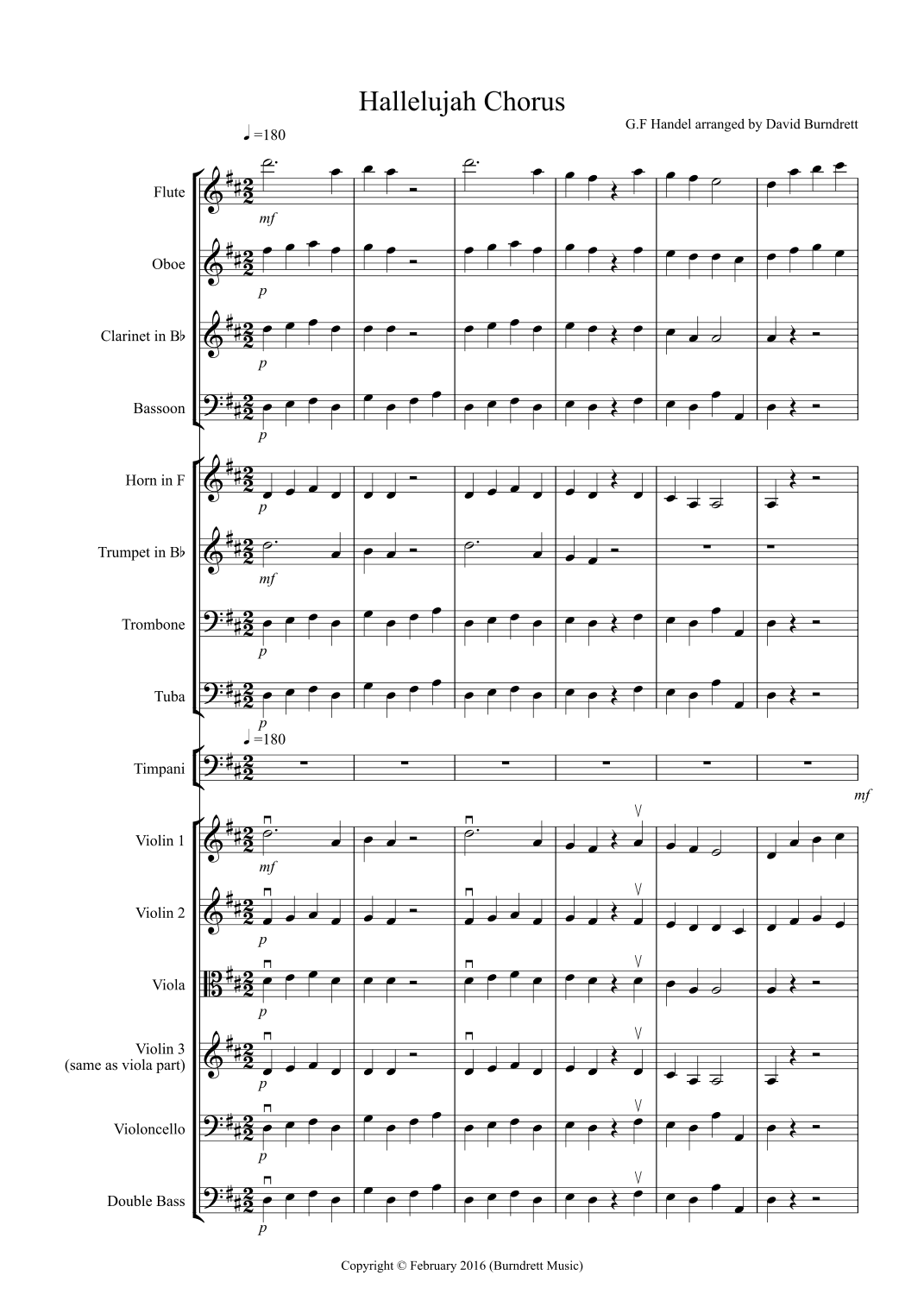 Hallelujah Chorus for School Orchestra (arr. David Burndrett)