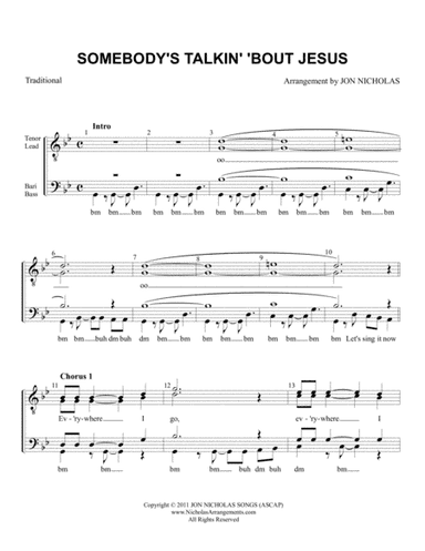 Somebody's Talkin' 'Bout Jesus (arr. Jon Nicholas)