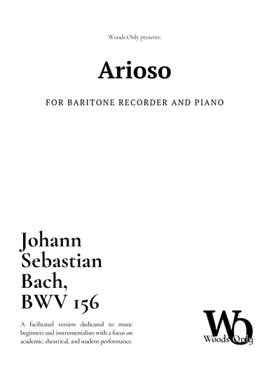 Arioso by Bach for Baritone Recorder and Piano (arr. Ander)