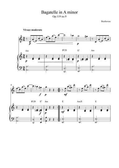 Bagatelle in A minor (op.119 no.9) (arr. Kaiserin Rebecca)