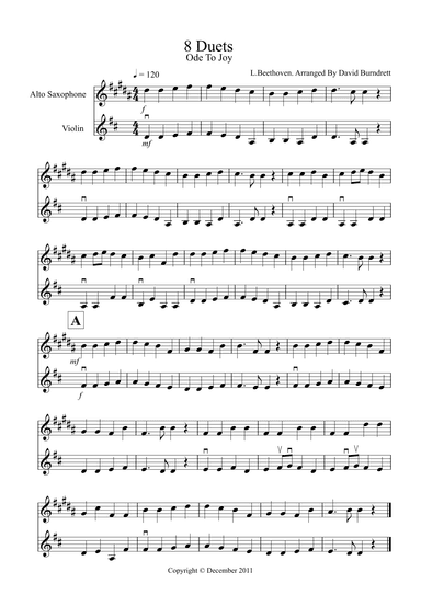 8 Duets for Alto Saxophone and Violin (arr. David Burndrett)