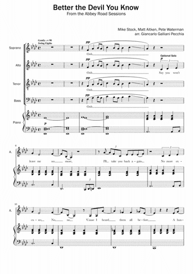 Better The Devil You Know (arr. Giancarlo Galliani Pecchia)
