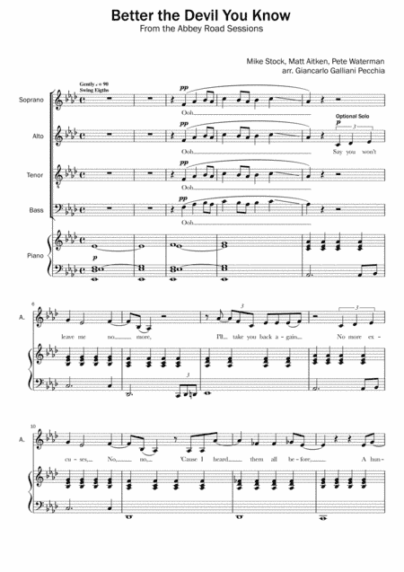 Better The Devil You Know (arr. Giancarlo Galliani Pecchia)