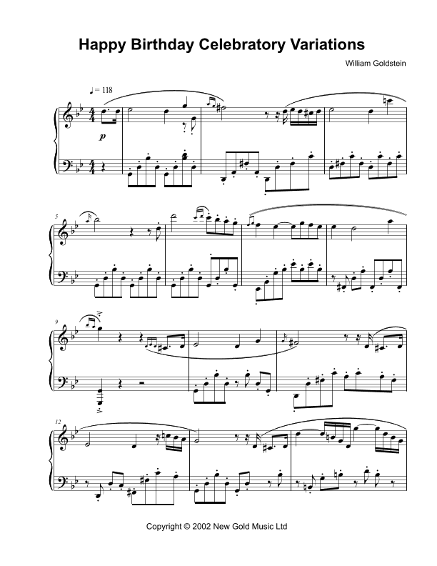 Happy Birthday Celebratory Variations