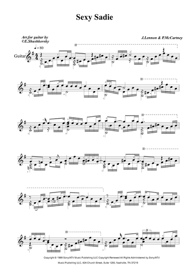 Sexy Sadie (arr. Evgeny Shushkovsky)