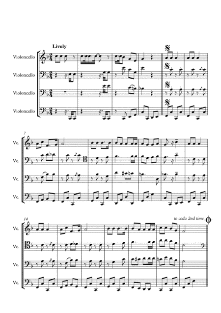 Jingle Bells Cello quartet (arr. Judith Fleet)