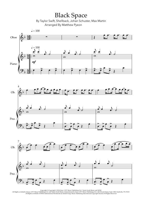 Blank Space (arr. Matthew pyeon)