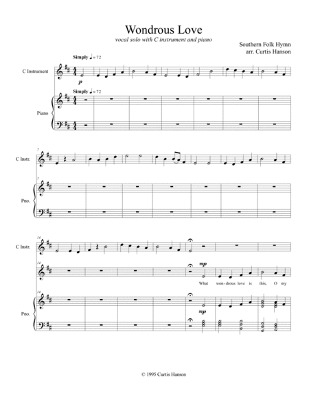Wondrous Love (vocal solo) (arr. Curtis Hanson)